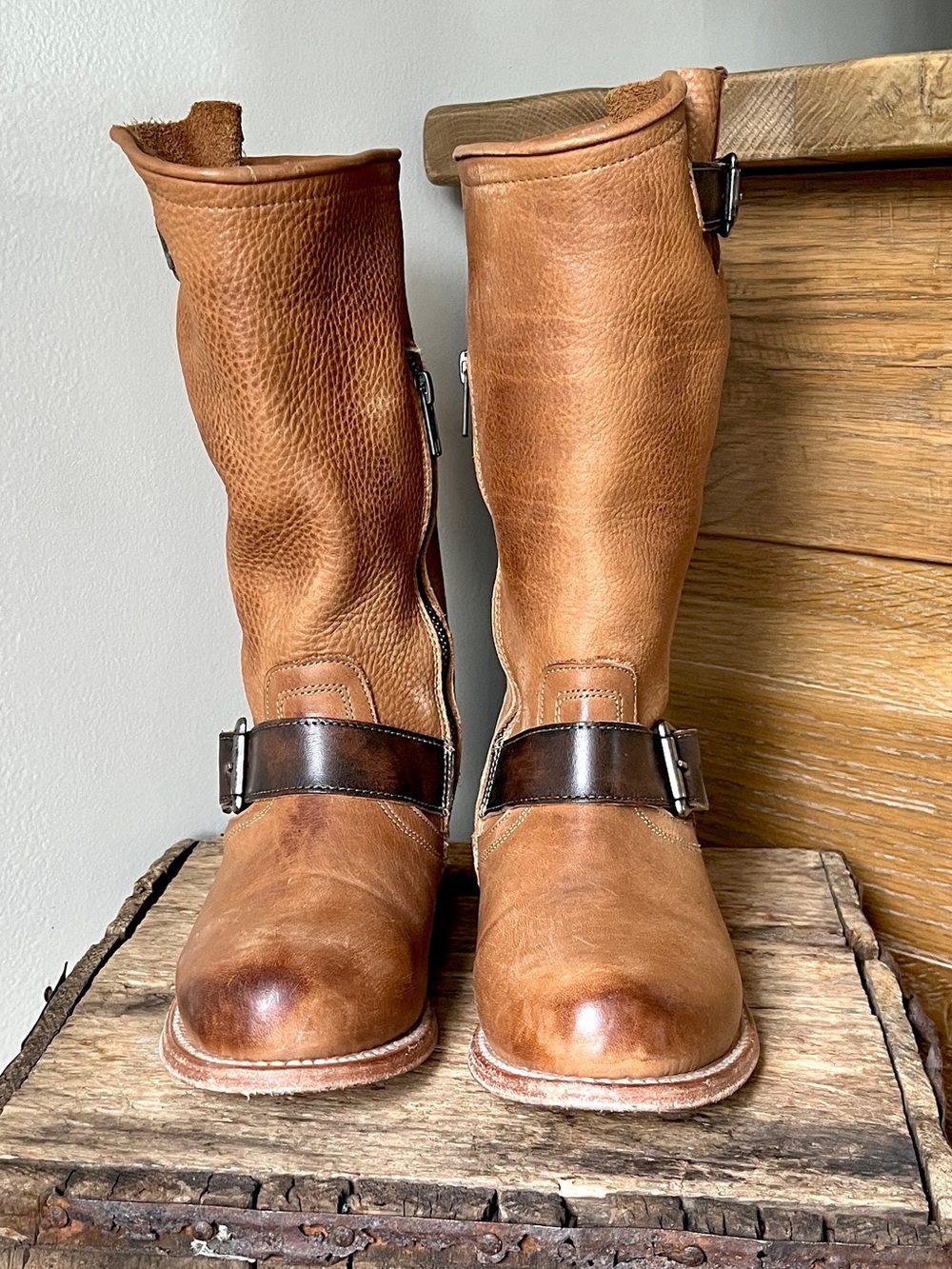 🔴SALE🔴 Freebird by Steven Rip Leather Harness Buckle Mid Calf Motorcycle Boots - Picture 2 of 13